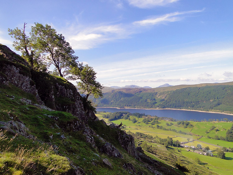 The view to Thirlmere with Lakelands highest fells coming into view