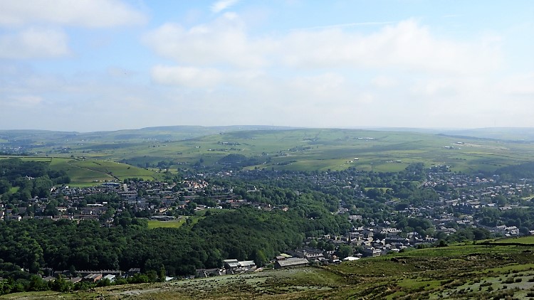 View from Cowpe Lowe to Rossendale
