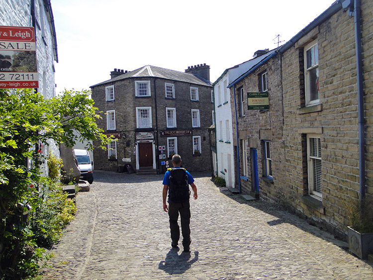 Walking the cobbled street of Dent
