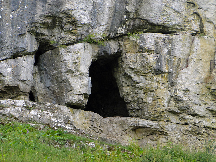 Limestone cave in Wolfscote Dale