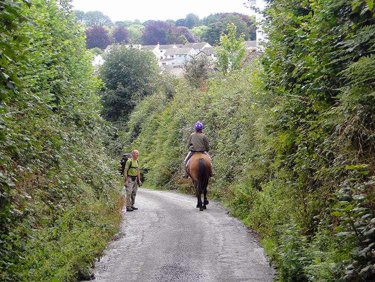 Riders pass Steve near Tregadillett
