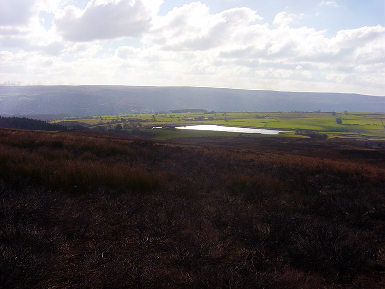 The view from Middleton Moor to March Ghyll Reservoir