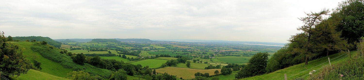 The view to Cam Long Down, Stinchcombe Hill and the Severn Estuary from Frocester Hill