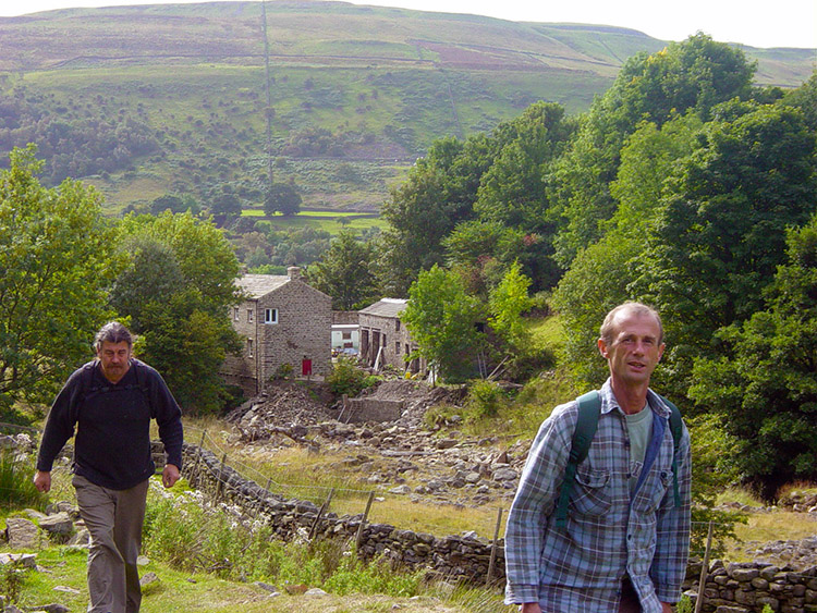 Dave and Deke stride out from Gunnerside
