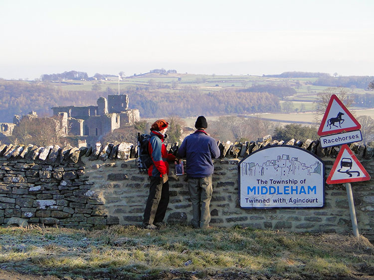 Looking back to Middleham Castle from the moor