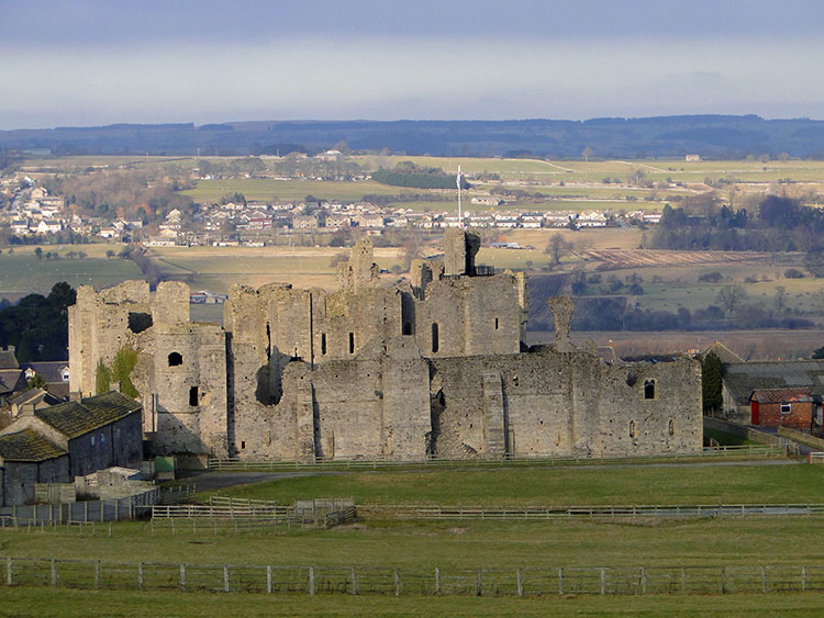 Middleham Castle is now sited lower than the original