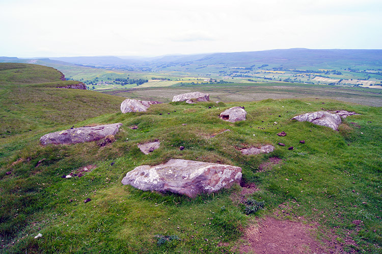 Cup and ring circle on the summit of Addleborough