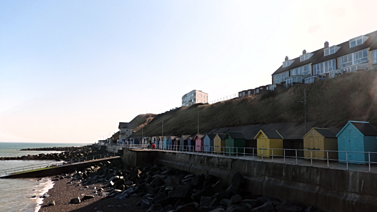 Colourful beach huts on Sheringham seafront