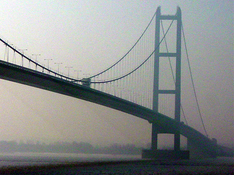 Humber Bridge on a misty morning