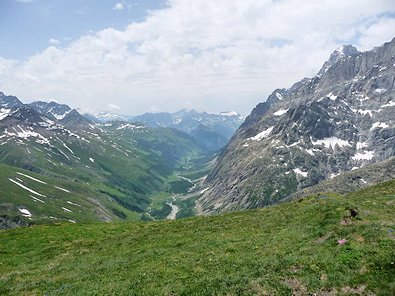 View down to Courmayeur