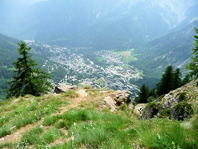 View down to Courmayeur