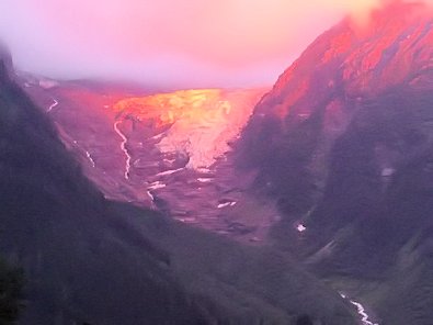 Sunset on Les Bossons Glacier