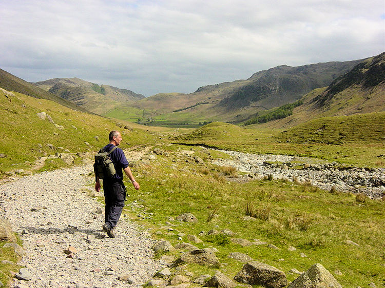 Walking beside Mickleden Beck