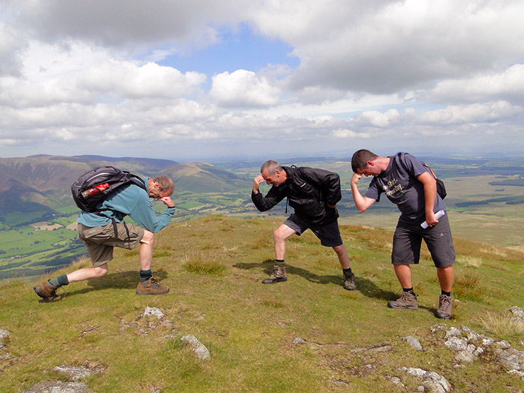 Striking a pose on the summit of Clough Head