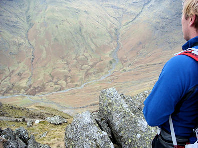 Looking down into Rossett Gill from Pike of Stickle