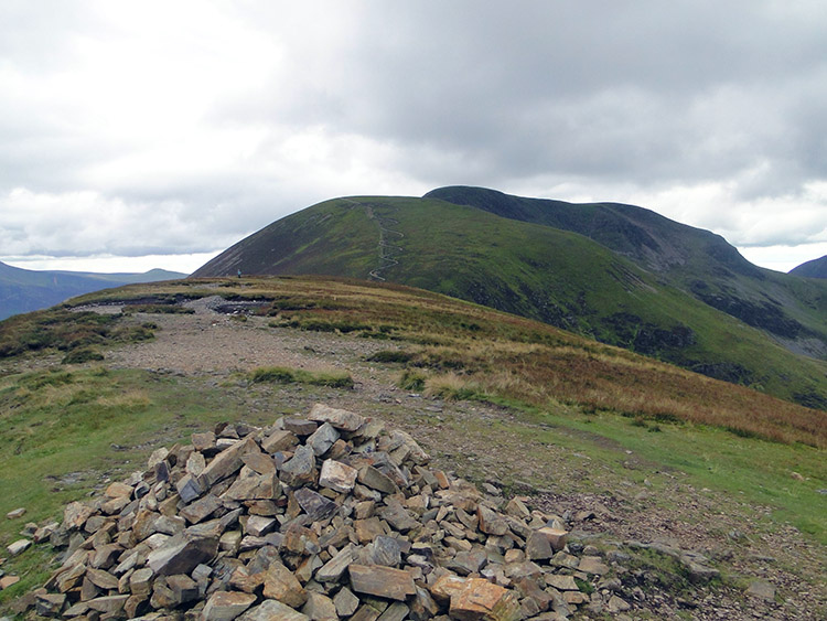 The summit of Scar Crags with Sail and Crag Hill beyond