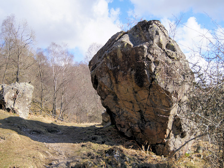 An erratic on the climb of Holme Fell