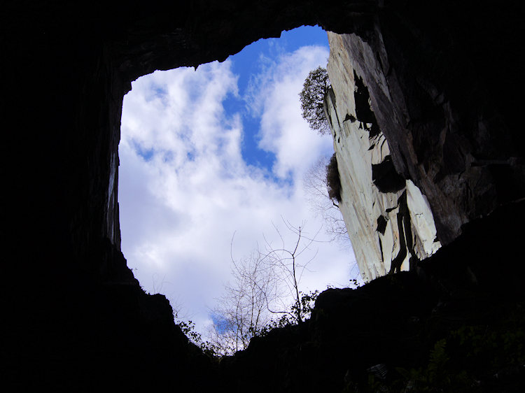 Another view from the hole to the sky in Cathedral Cave