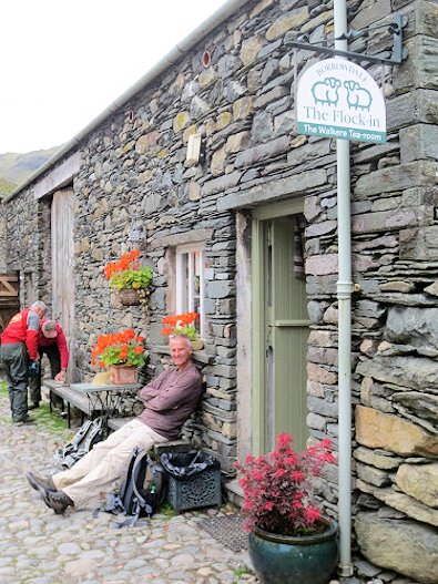 Enjoying a well earned break at the Flock in, Rosthwaite