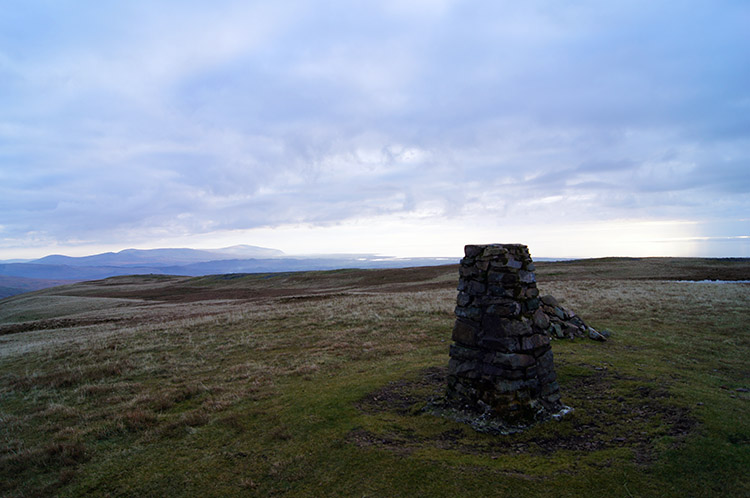 The summit trig point on Lank Rigg