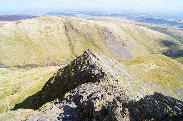 View over Sharp Edge to Bannerdale Crags