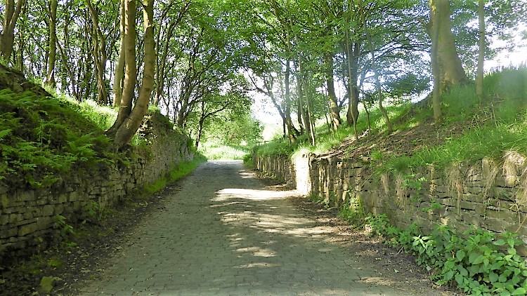 Climbing the lane to Cowpe Lowe