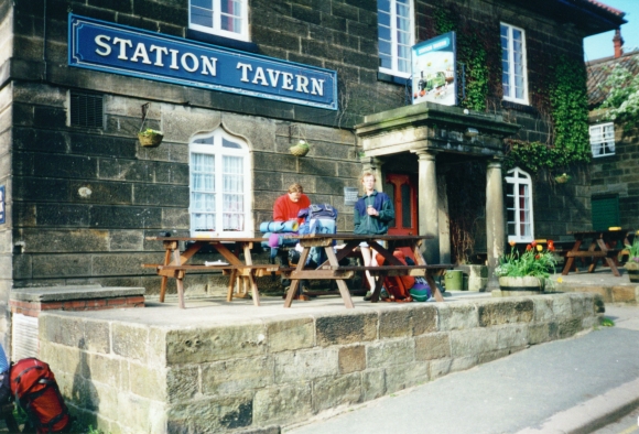 Taking a break at the Station Tavern in Grosmont