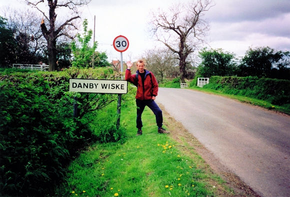 Dave hails our arrival in Danby Wiske