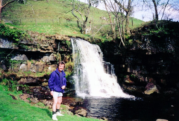 Steve smiles at East Gill Waterfall