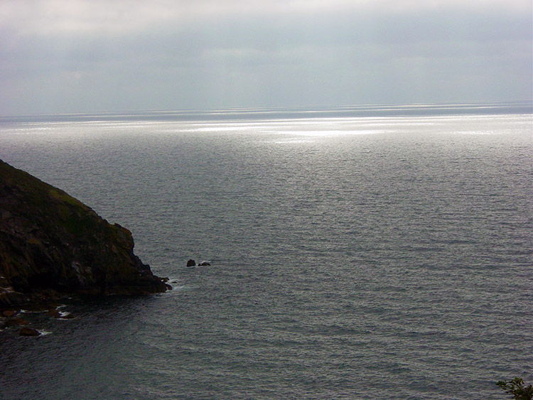 Shimmering sea near Nare Head