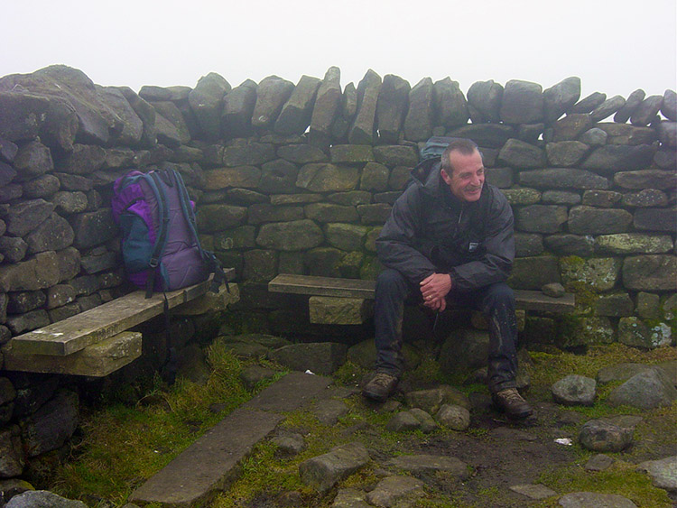 A sombre Steve at the summit of Great Shunner Fell