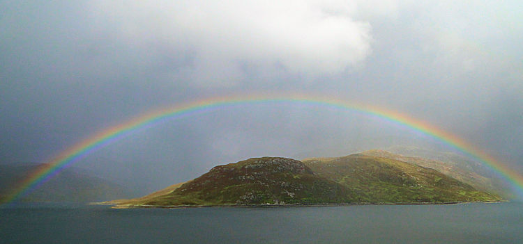 Perfect rainbow over Loch Glencoul