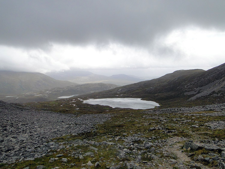 Looking from the top to Lochan Bealach na h-Uidhe