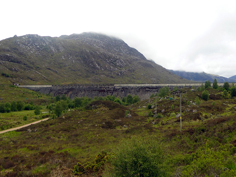 Dam at the east end of Loch Cluanie