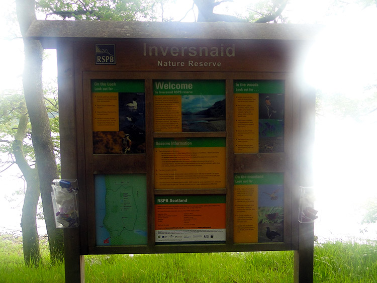 Information board for Inversnaid Nature Reserve