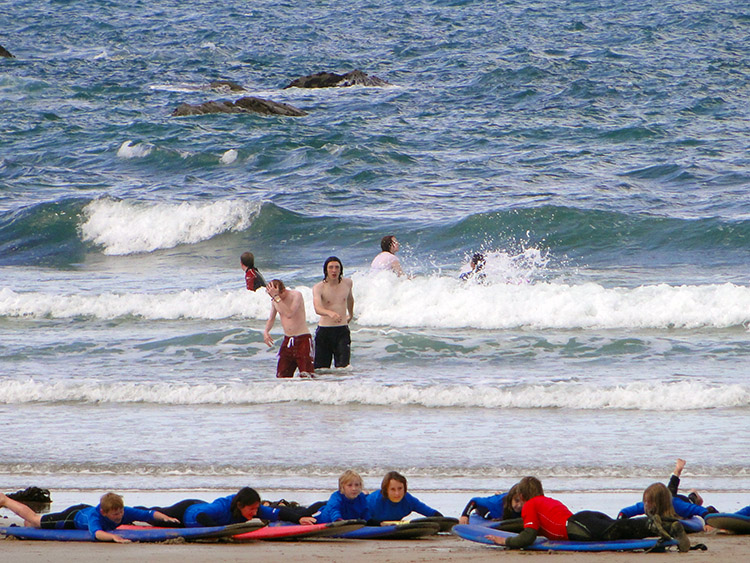 Callum and Matt test the water