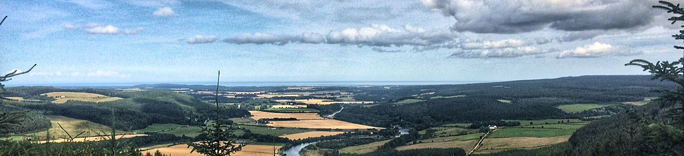 Looking down on the River Spey from a high postion on the trail