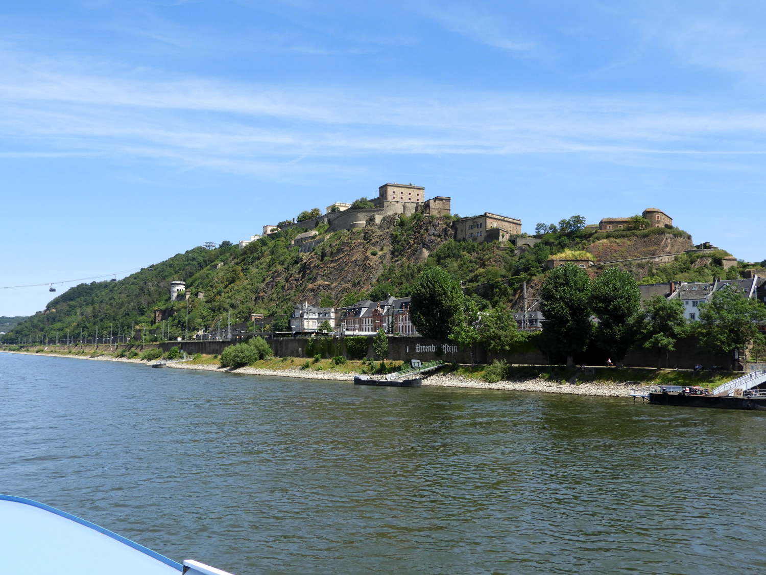 View across the Rhine to Ehrenbreitstein Fortress
