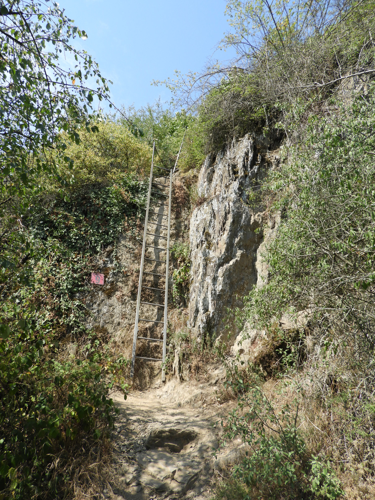 The first ladder on the Klettervariante