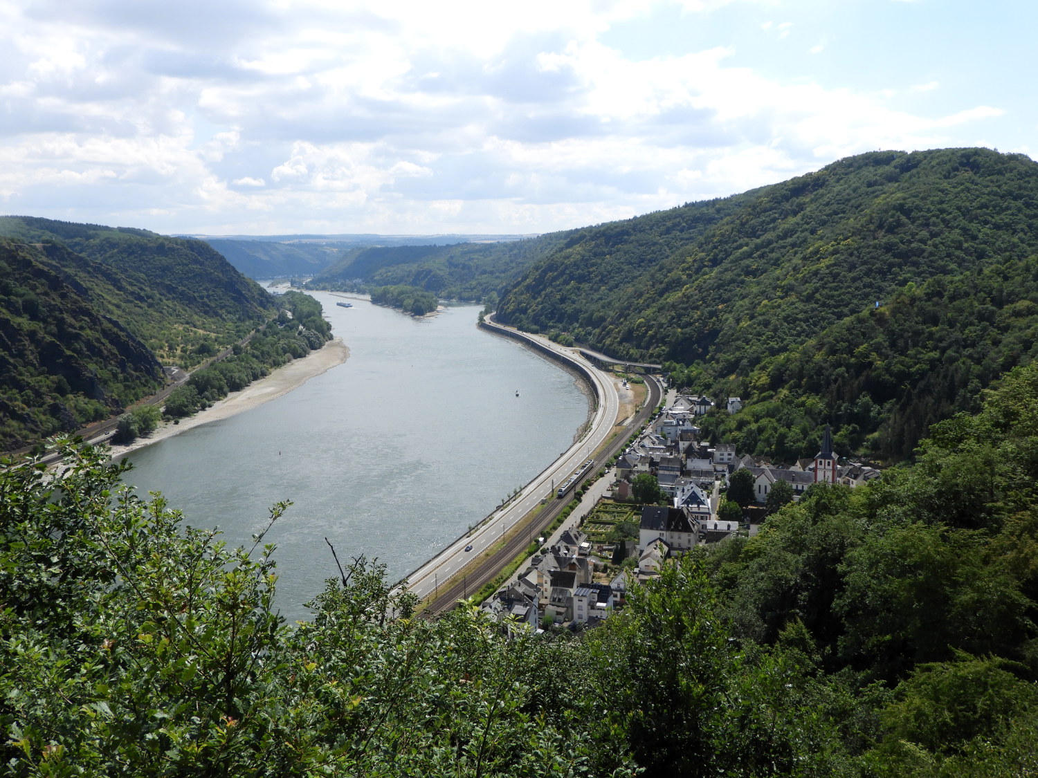 View of Hirzenach and the Rhine