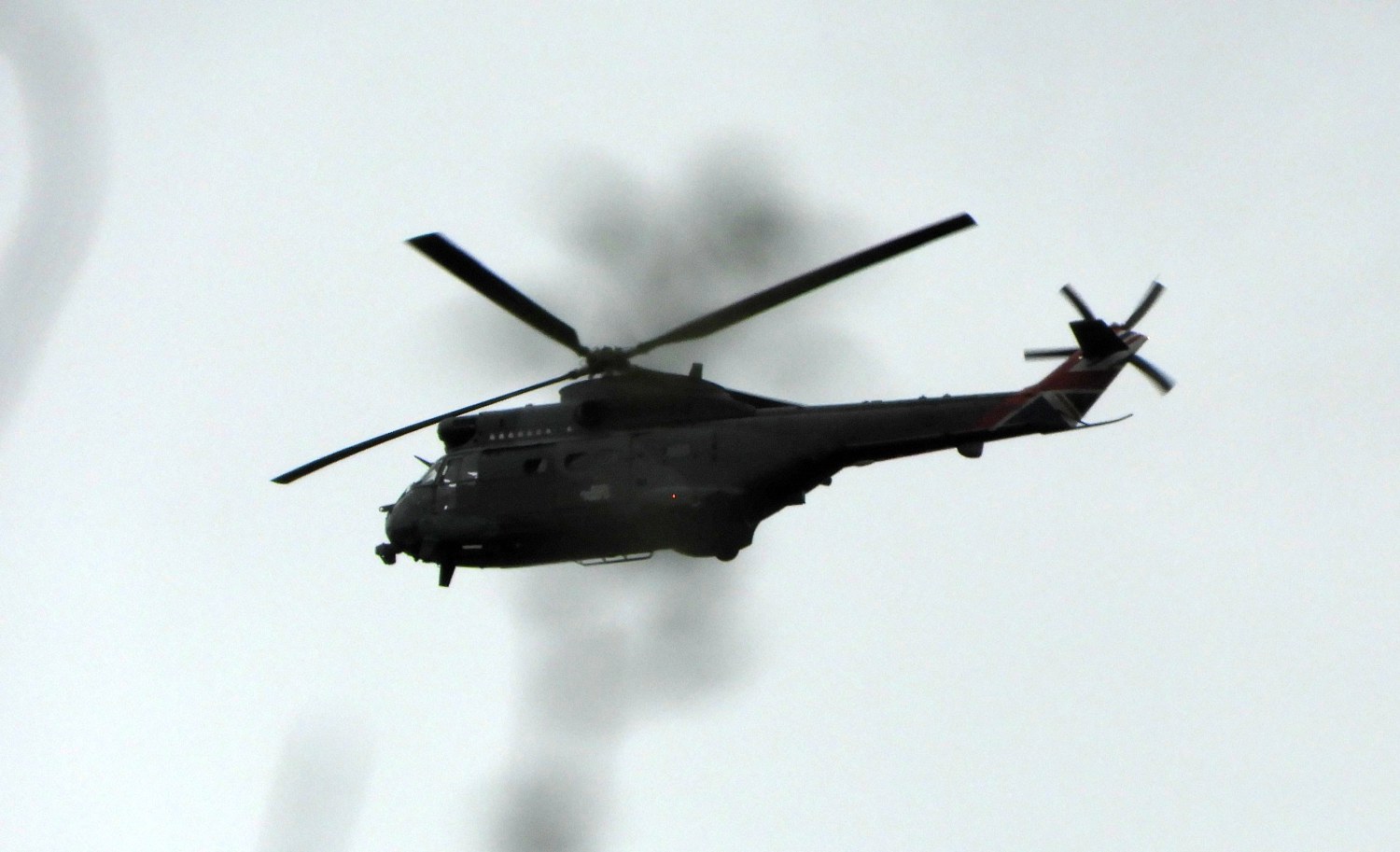 Helicopter over the hedgerow