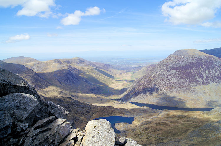 Looking north to Afon Ogwen valley and to Bangor
