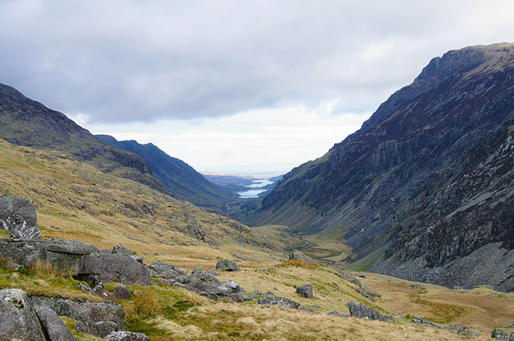 Looking down the Pass of Llanberis