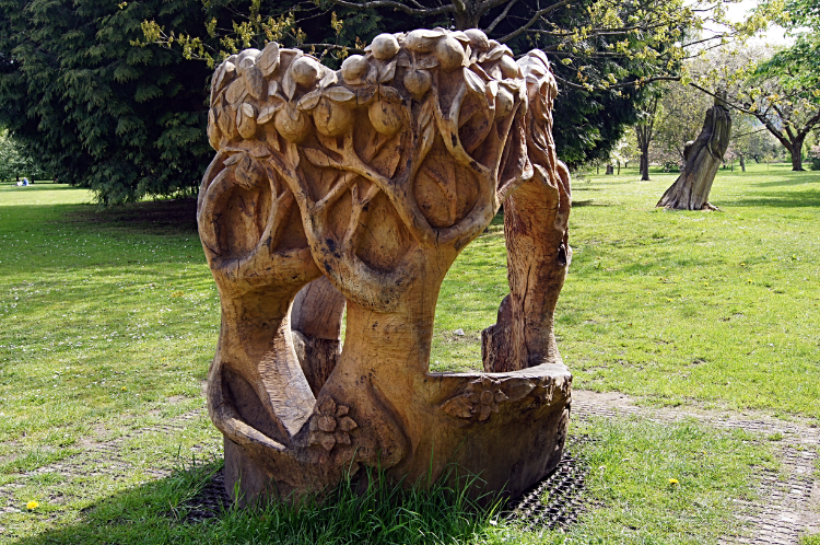 Wood sculpture in Bute Park