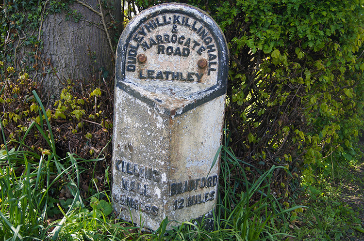 Milepost in Leathley