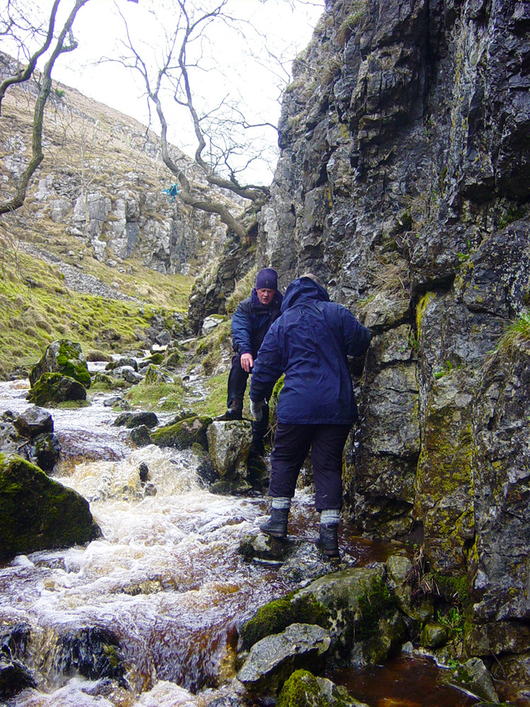 Ray helps Karen through Trollers Gill