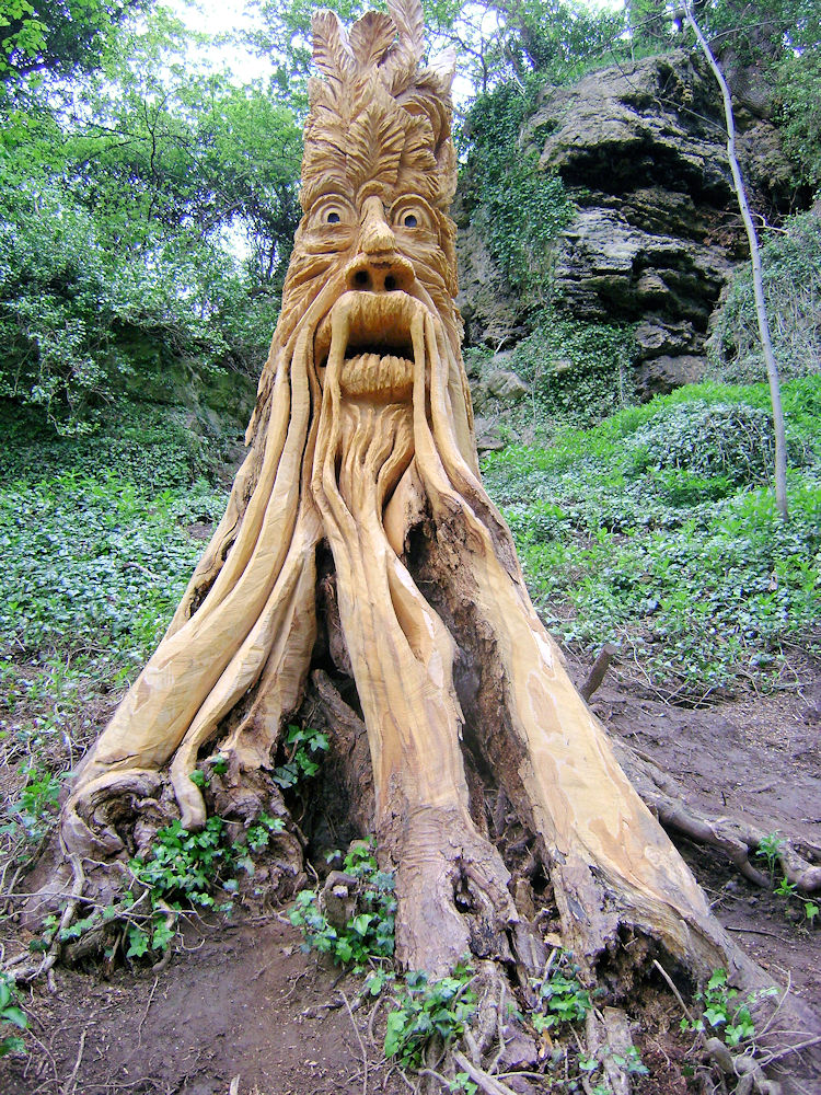 Wood sculpture of a tree man