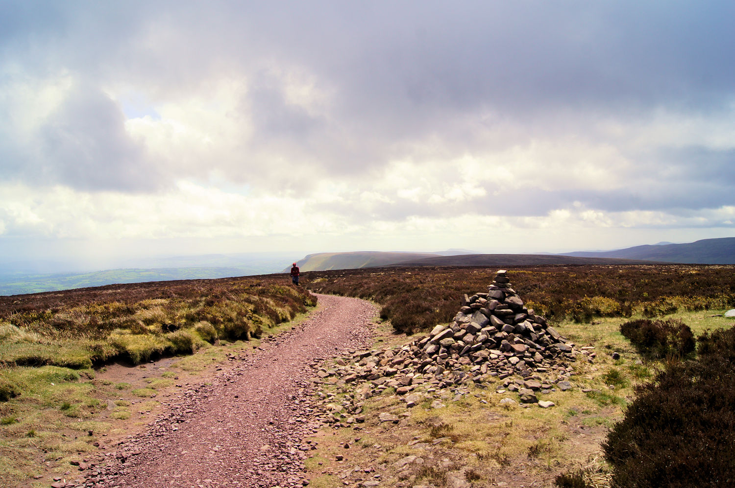 A modest cairn marking Herefordshire's county top