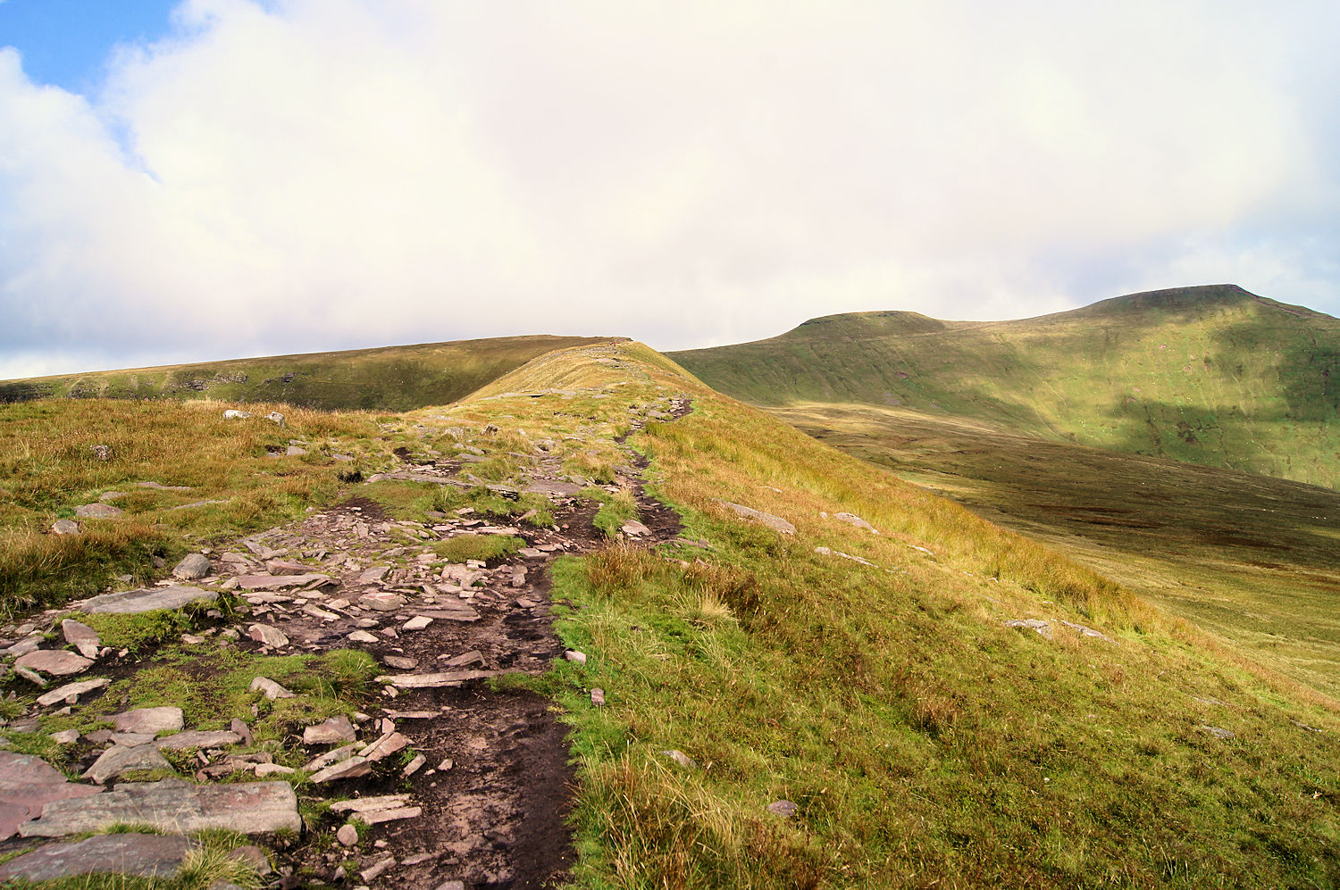 View of Corn Du and Pen Y Fan from the south