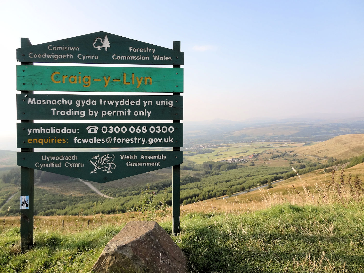 Information sign near the summit of Craig-y-Llyn